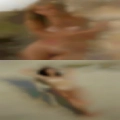 Naked woman lying spread