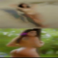 Nude woman chocolate syrup