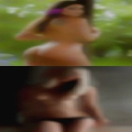 Woman staring swinging